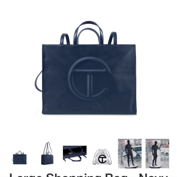 Telfar Large Navy Shopping Bag - Picture 2 of 4